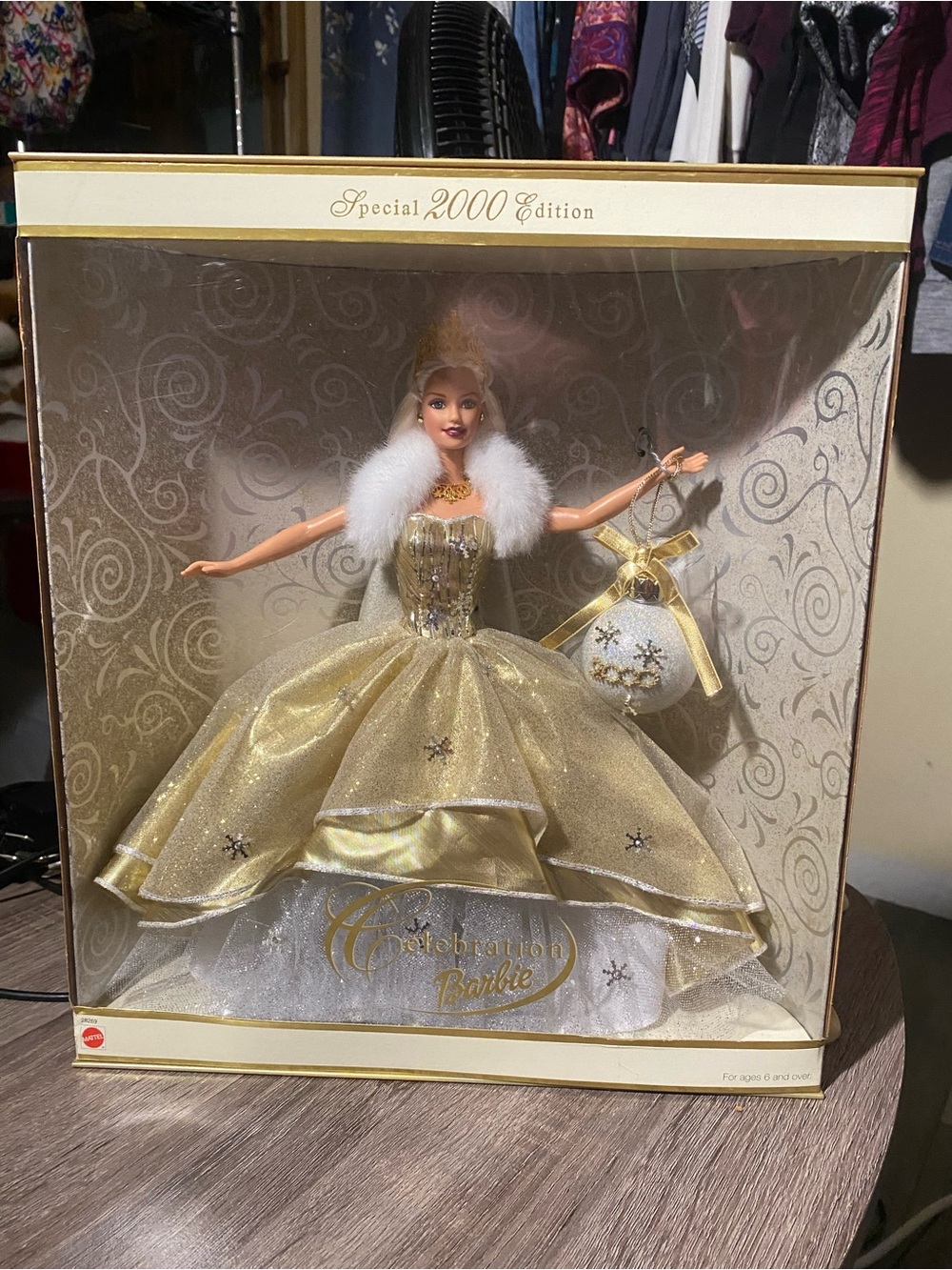 Barbie Gold Holiday Celebration Doll with White Fur Trim